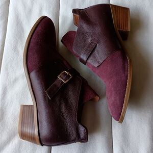 Yosi Samra Purple Suede Ankle Boots with Buckle_8
